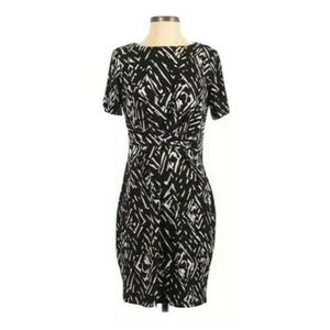 Roz & Ali 2x geometric Dress faux knot waist